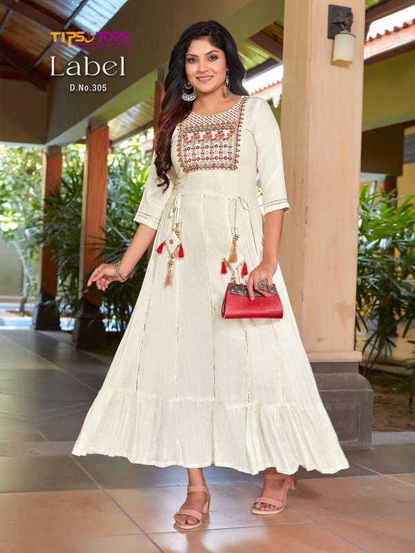 Tips Tops Label Vol 3 Slub Rayon Designer anarkali Style Kurti Collection